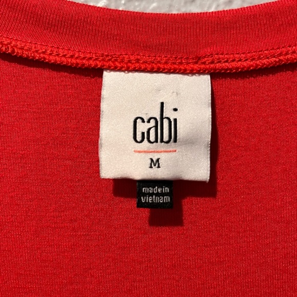 CAbi Red Peplum Short Sleeve Blouse Women’s Medium - Picture 7 of 8